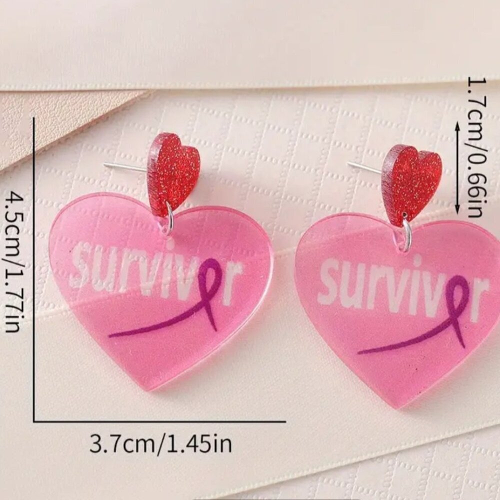 Breast Cancer Heart Survivor Dangle